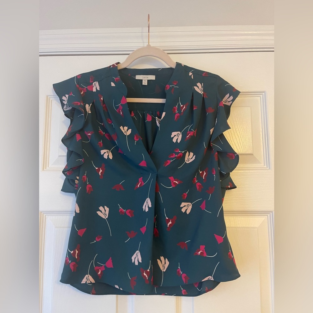 Joie XXS green floral top